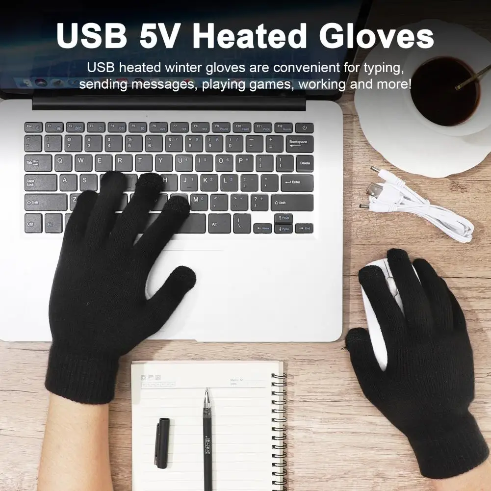 Winter Heated Gloves Liner Rechargeable Electric Heated Glove for Men Thin Cycling Biker Gloves Hand Warmer Bicycle Accessories 4