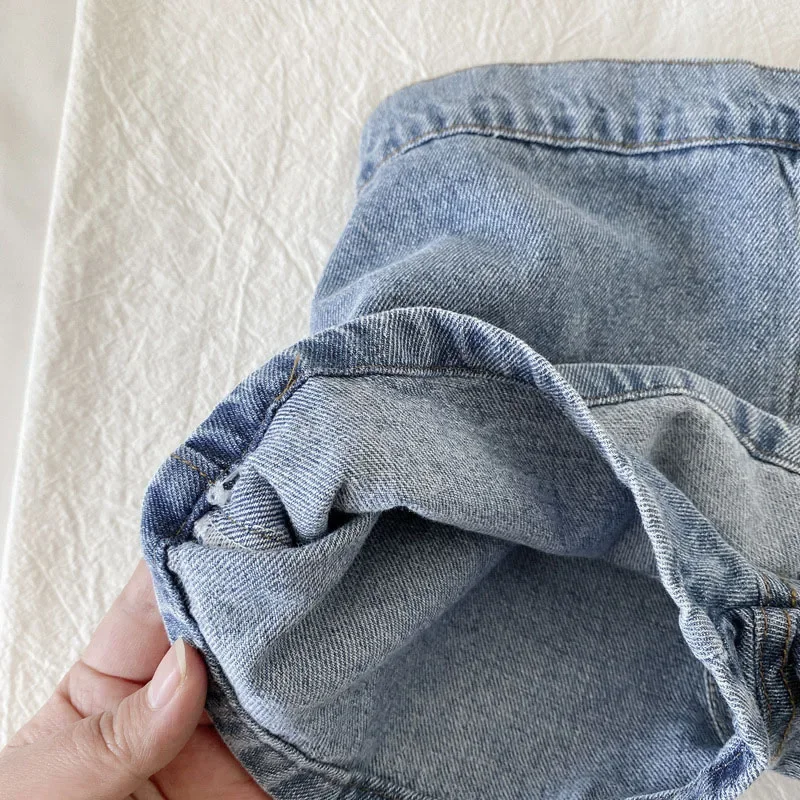 Brief style denim blue toddler girls skirt shorts kids summer sport dress pants children elastic waist trousers for 2-7 years kids shorts kids trousers