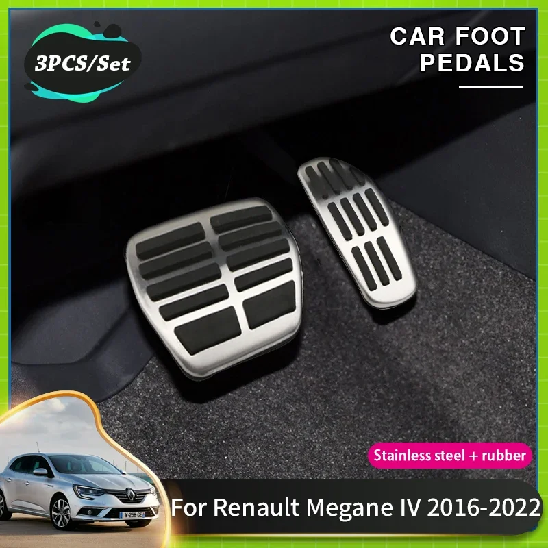 Car Pedals,Petal Cover,Car Pedals For Renault Megane 4 IV,Car Accelerator Gas Pedal Brake Pedals,Non-Drilling Cover Pad Auto Accessories