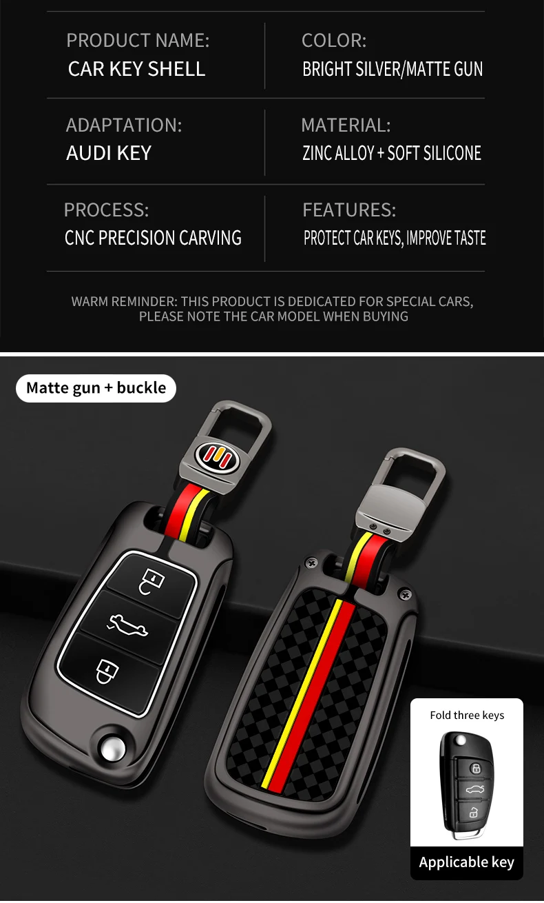 Portachiavi con copertura a distanza per auto in metallo Fob per Audi A1 A3 8P 8L A4 A5 B6 B7 A6 A7 C5 C6 4F Q3 Q5 Q7 Q8 TT S3 S4 S6 RS accessori 19 Portachiavi con copertura a distanza per auto in metallo Fob per Audi A1 A3 8P 8L A4 A5 B6 B7 A6 A7 C5 C6 4F Q3 Q5 Q7 Q8 TT S3 S4 S6 RS accessori - S78037f1462a5459ab16407d35ae48b7fF