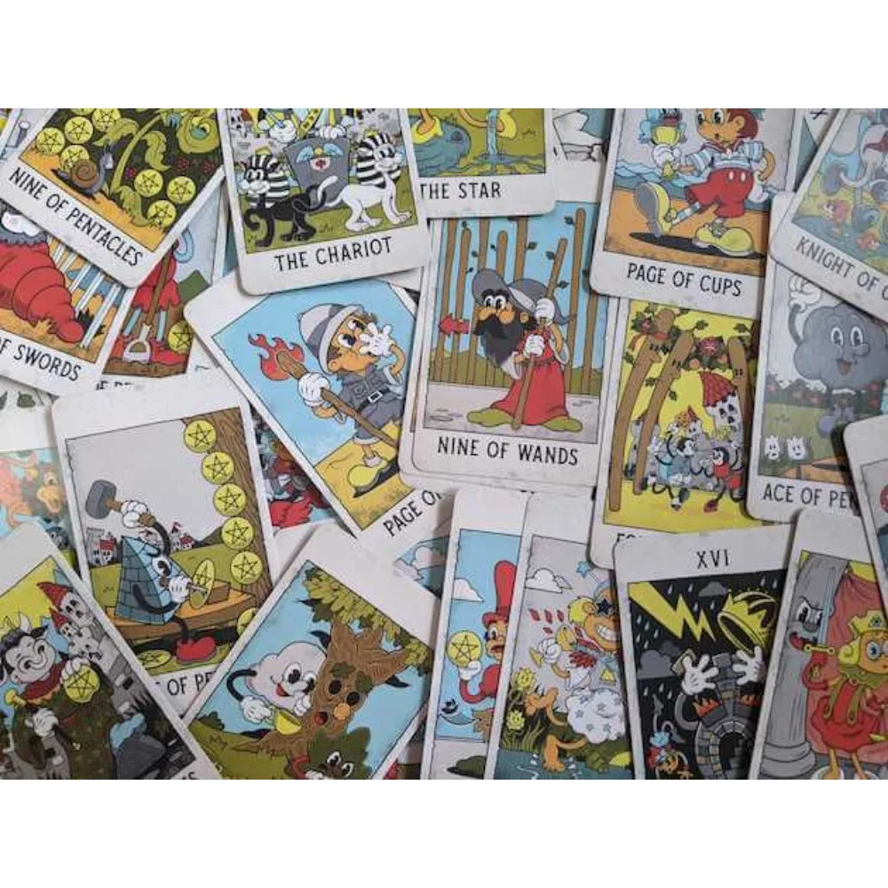 10.3*6cm Mystical Medleys Tarot Deck: A Vintage Cartoon Tarot Deck 78 Pcs Cards 3