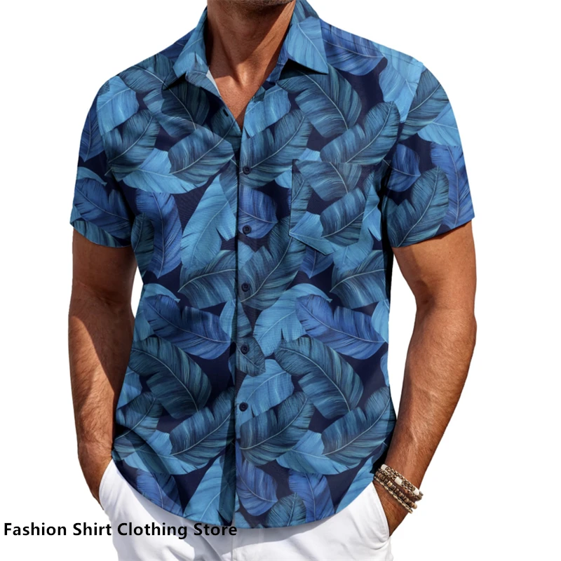 11 styles of men's shirts Hawaiian shirts short-sleeved tops Hawaiian vacation outdoor travel trendy casual clothing xs-6xl