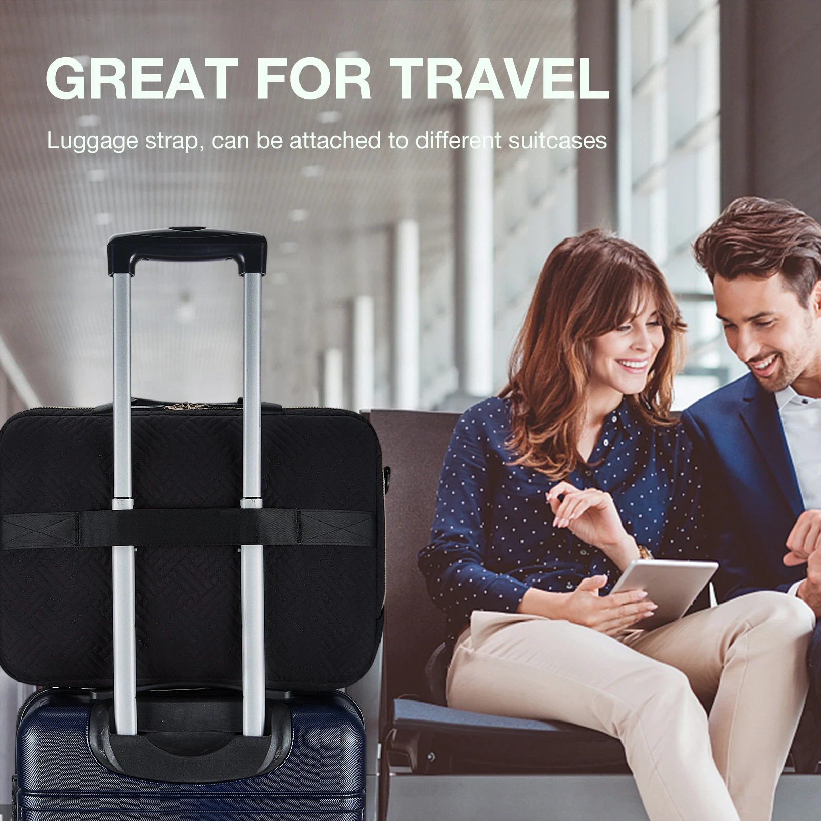 Bolsa do Portátil Bagsmart Expansível Maleta Computador Bolsa para Mulheres dos Homens Bolsa de Ombro Portátil Bolsa de Trabalho Negócios Viagem Escritório Lockable - Imagem 4