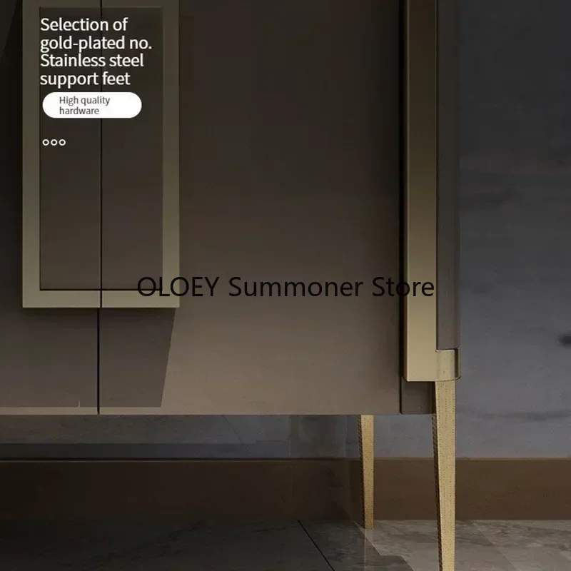 Minimalist Kitchen Cabinet Furniture Porch Steel Display Cabinet Showcase Living Room 4 Doors Sideboard Vitrina Room Furniture
