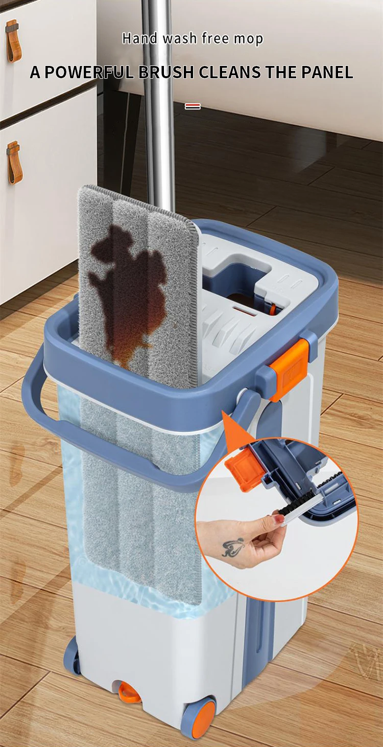 Description Picture 6 of itemHigh Quality Household Hand-Free Multifunctional Double Bucket Floor Cleaning Mop Bucket With Wheel