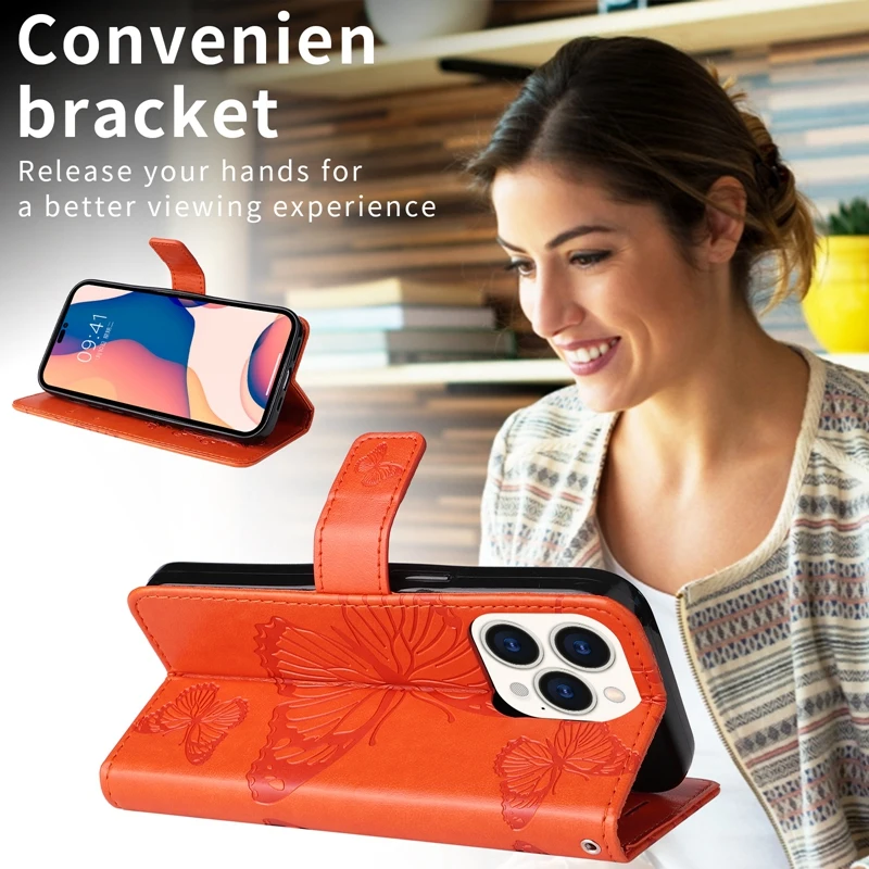 Θήκη με ανάγλυφο σχέδιο πεταλούδας για Nokia 3.4/2.4/2.3/1.3/6.2/6.3/7.1/8.1 από PU δέρμα, αναδιπλούμενη για Nokia G21 G11 G50 C10_voghion.com