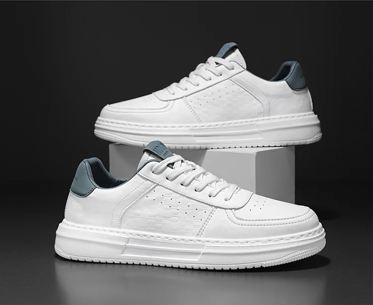Lässige Sneaker 2026 Neue Mode Leder Herren Weiße Sneaker Atmungsaktiv Komfortabel Klassische Freizeitschuhe Herren Outdoor-Wanderschuhe – Detail 14