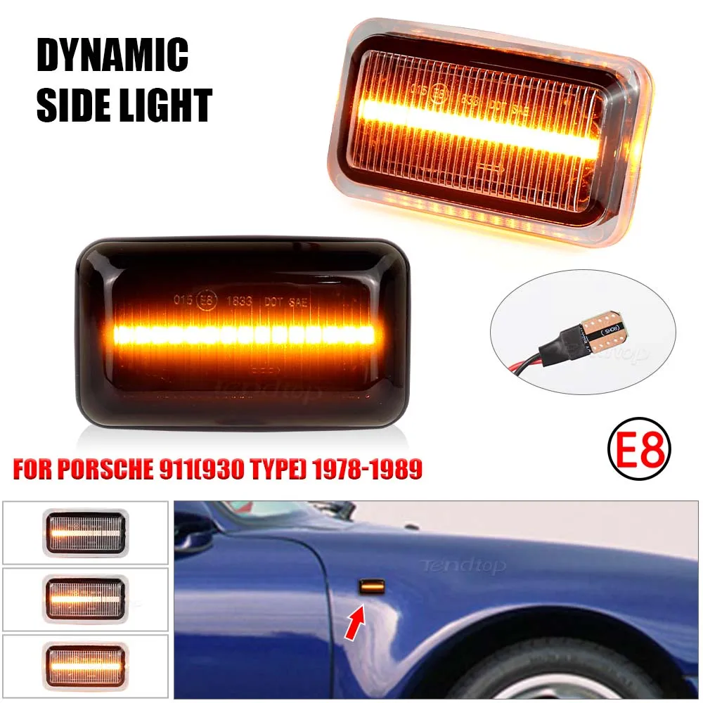 Dynamic LED Indicator Lamp Side Marker Light Turn Signal Blinker Lamps  For Audi 100 200 C3 C4 A6 S6  Porsche 911 944 VW Caddy