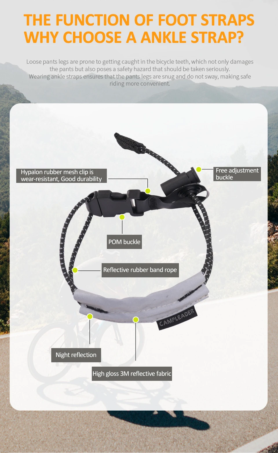 Description Picture 4 of itemOutdoor Bicycle Running Band Cycling Reflective Bands Adjustable Arm Ankle Leg Safety Bands Fits Tightly Elastic Rope Buckle