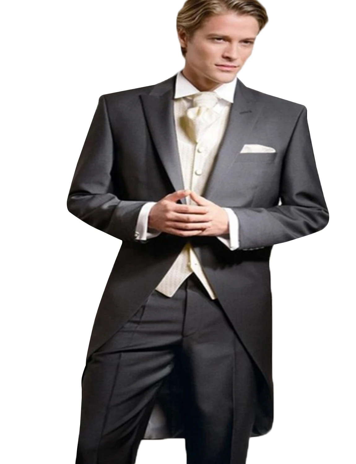 

Men's 3 Pieces Swallow-Tailed Coat Suit Wedding Tuxedos Prom Party Suit Jacket Waistcoat Trousers