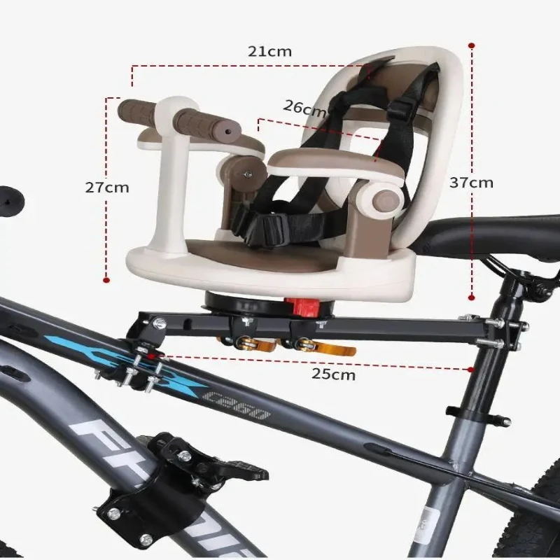 Siège de vélo pour enfant rotatif et pliable à fixation avant, selle de vélo anti-chute pour VTT