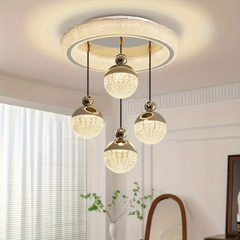 

1pc Four-light Head Pendant Light, Modern Style Hanging Pendant Light For Living Room Dining Room Hotel Ceiling Hanging Light
