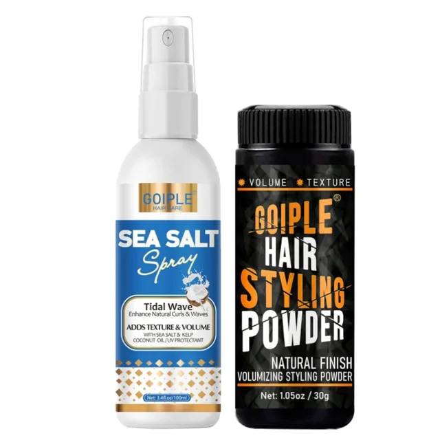 GOIPLE Men Beach Hair Styling Products Moisturizing and Defining Sea Salt Spray Increase Hair Thickness and Volume Fluffy Powder