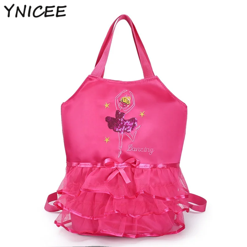 

Girls Gym Bags Embroidery Fitness Children's Big Pocket Kids Tutu Ballet Dance Shoulder Backpack Daypack Ballerina Duffle Storag