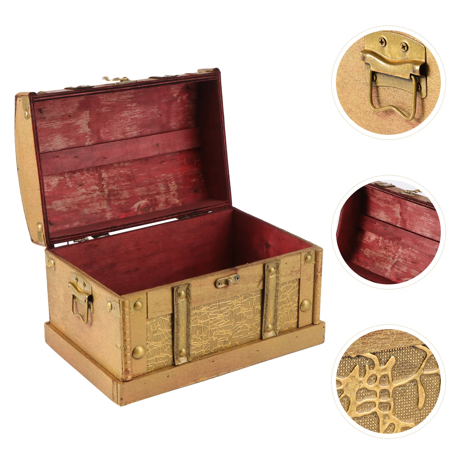 

Treasure Box Retro Wooden Pirate Treasure Chest Gem Jewelry Storage Box Trinket Keepsake Treasure Organizer Room Home Decoration