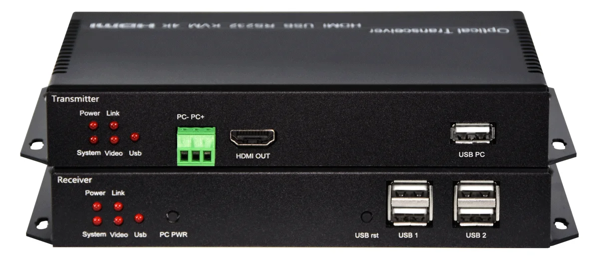 20 km 4K HDMI KVM Extender Transceiver über LC Glasfaserkabel 4K HDMI Glasfaser Extender – Detail 2