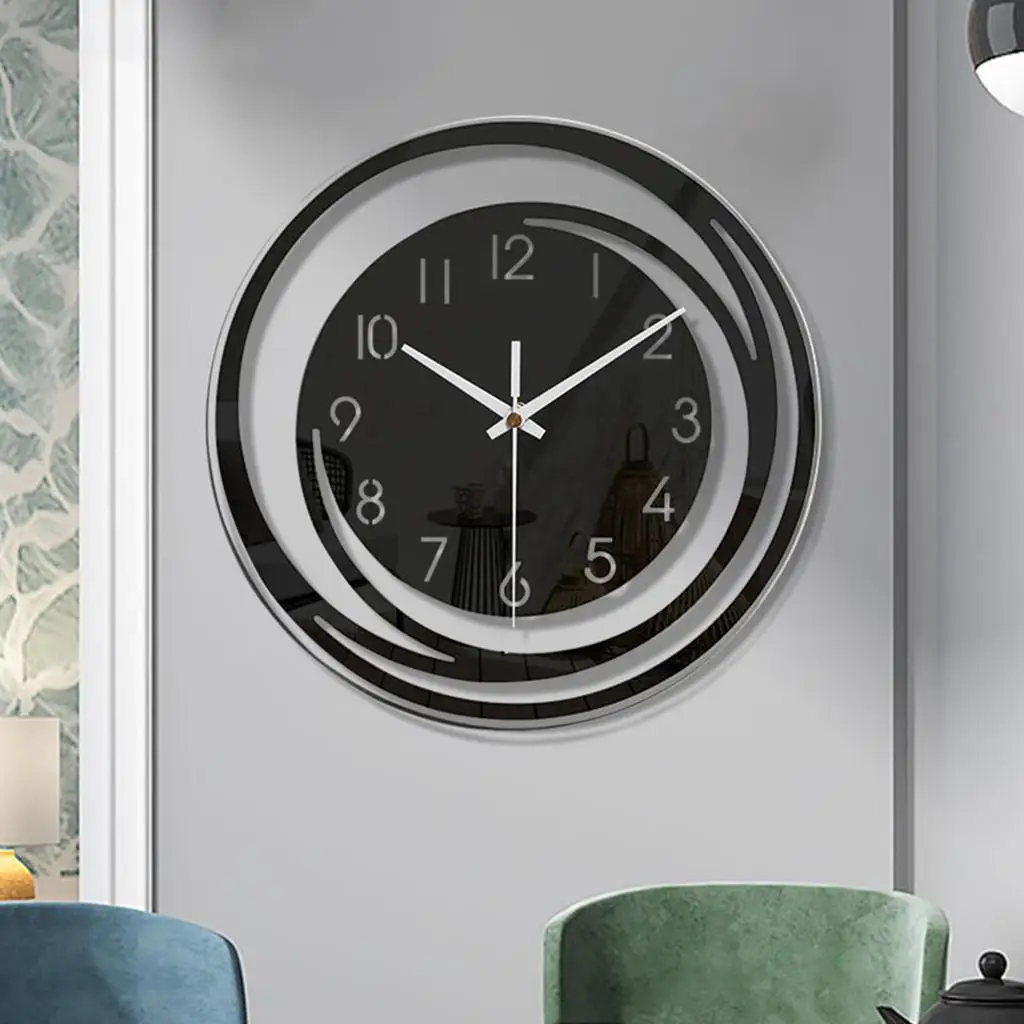 Nordic Wall Clock round 12 Inch Non Ticking Decorative Clock