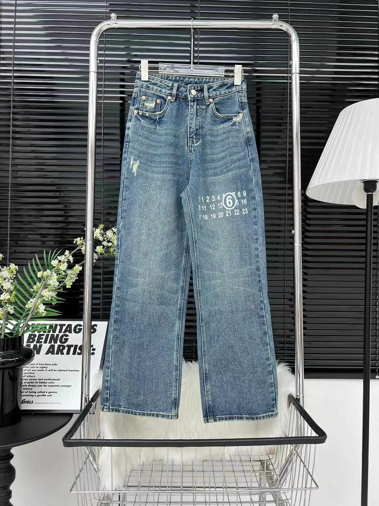 New Arrival Mmsix Women's Jeans Digital Print Design Denim Pants for Women Casual Slim-straight Fit Jeans