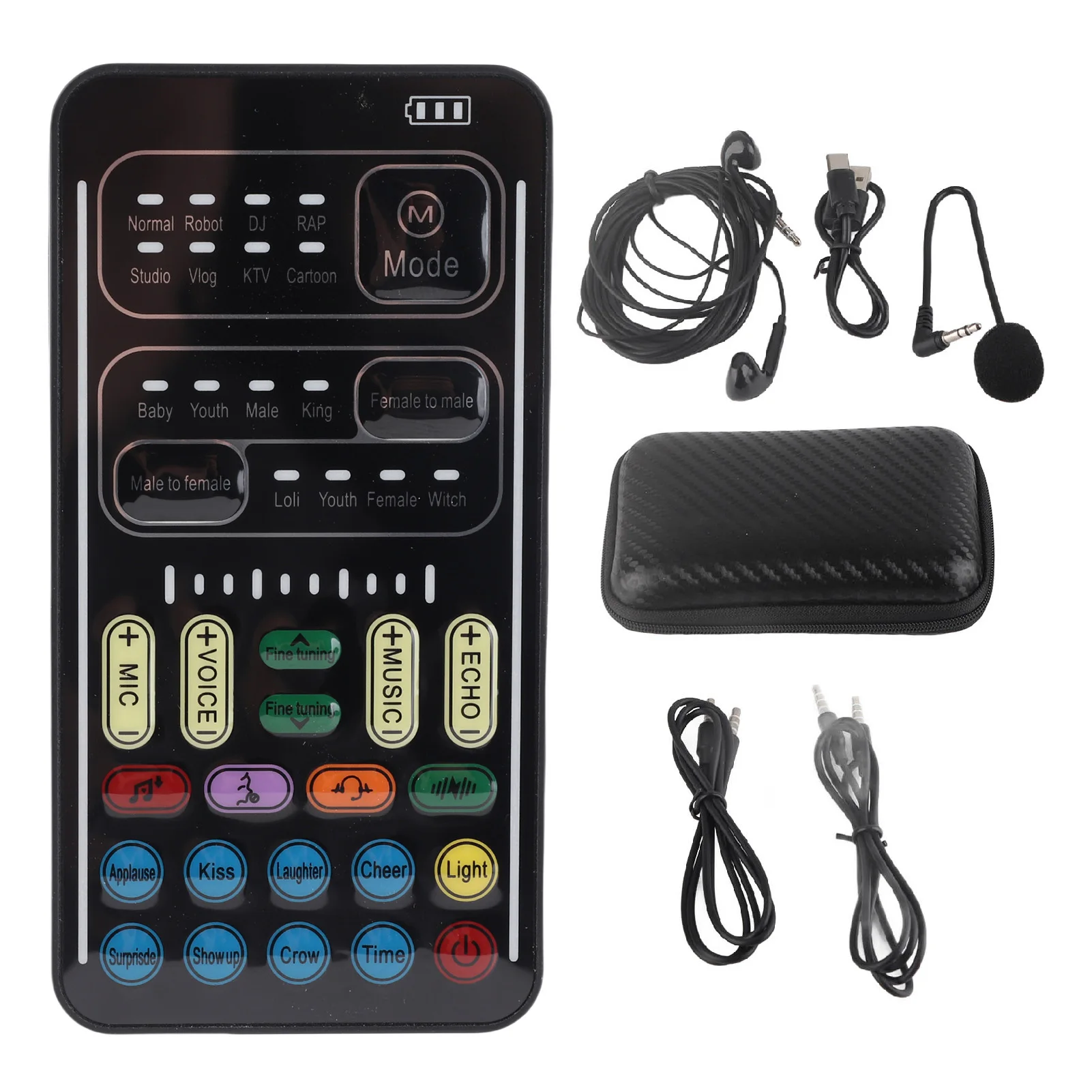 Sound Changer I9 Voice Changer Set Multifunction Portable Recording Mini Sound Card For Game Anchor Recording Computer