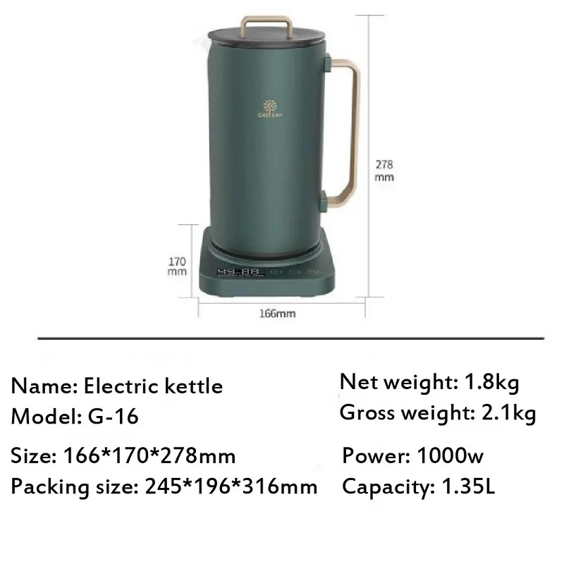 1350ml Electric Kettle Smart Home 304 Stainless Steel liner Automatic Insulation Kettle Temperature Display Quick Kettle 220V
