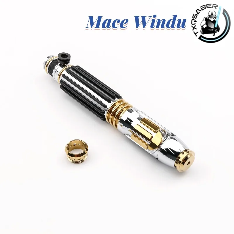 TXQSABER Replica Lightsaber Mace Windu Collection hilt Smooth Swing Gesture Ignition Bluetooth Heavy Dueling Laser Sword Toys