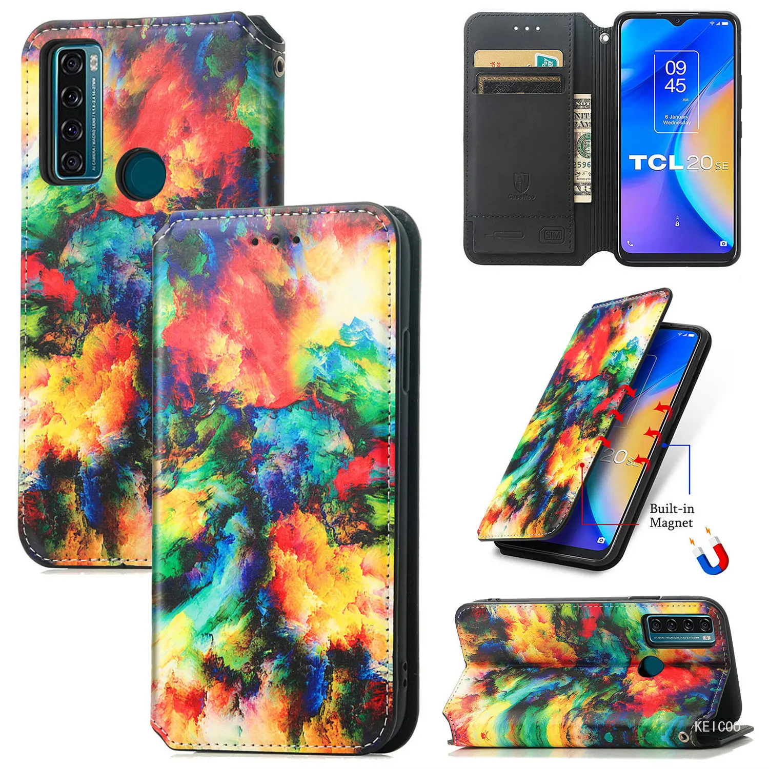 Fundas Fashion Cover In Pelle Per Tcl 20 Se 40 Se 40R 40 Se 403 5G T671H T771K T771H Portafoglio Clip Antiurto Flip Case Phone Shell