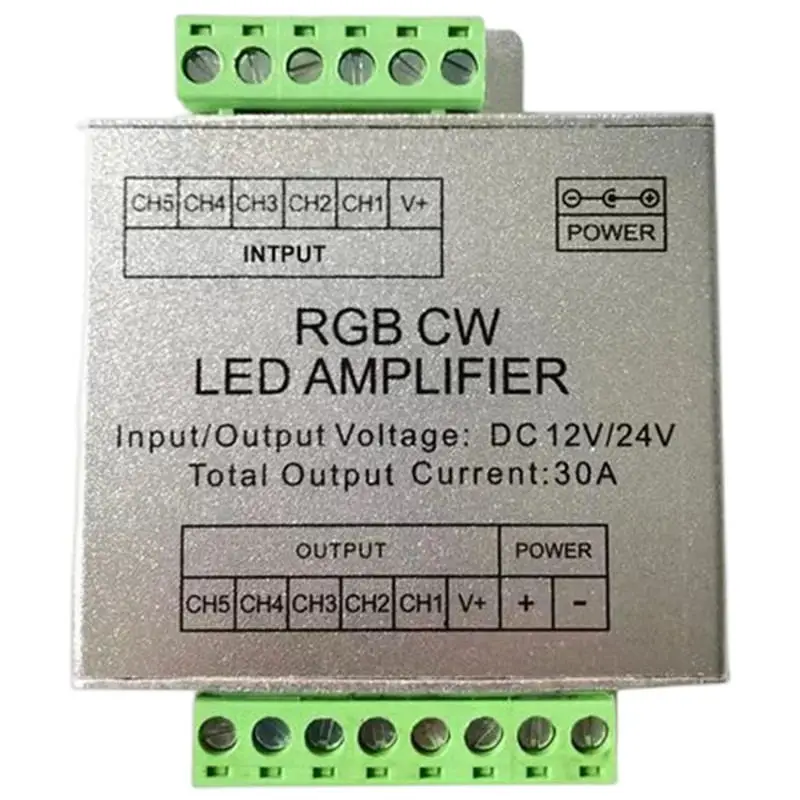 LED 증폭기 컨트롤러 단일 색상/RGB/RGBW/RGBWW RGB+CCT 스트립 전원 리피터 DC5/12/24V용 1CH/3CH/4CH/5CH 12A/24A/30A/50A