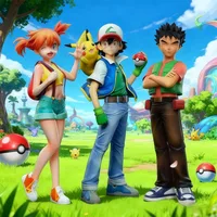 Pokemon action figure Gk allenatori Ash Ketchum Brock Misty 18cm 1