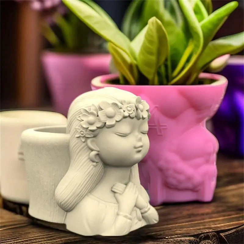 Silicone Planter Mold Handmade Plant Pot Plaster Casting Tool Candy Box Mold For Making Jewelry Storage Resin Decorations