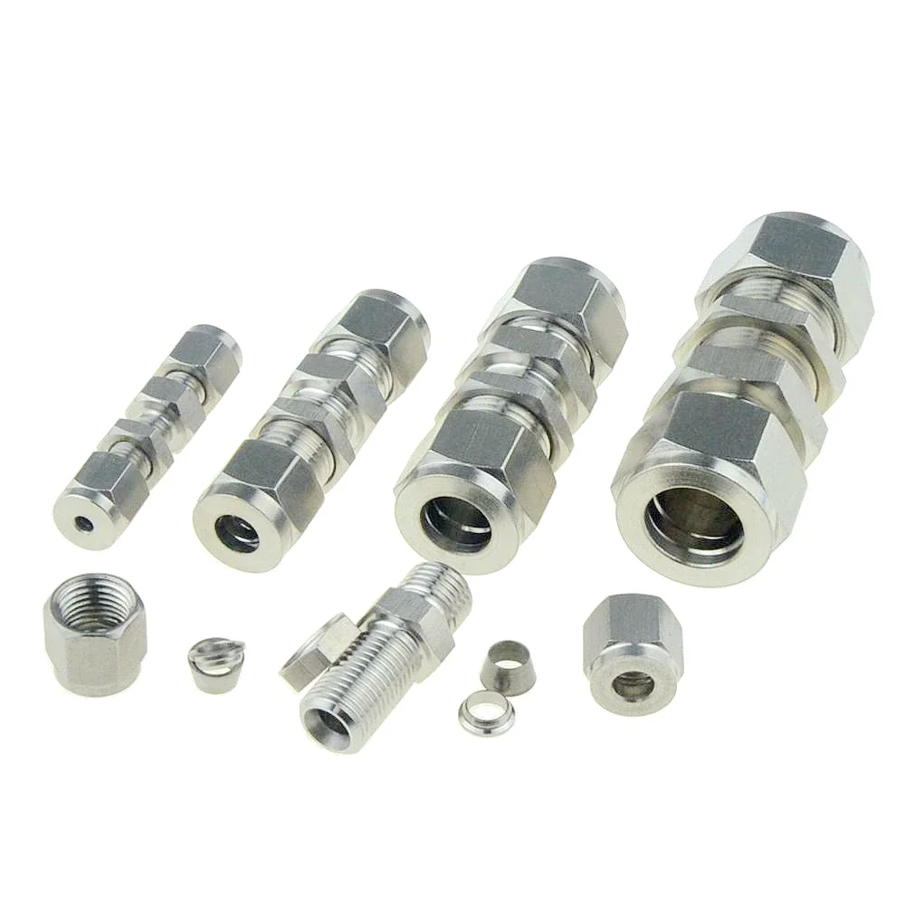 SUS 304 Compression Ferrule Pipe Fitting 6mm 8 10 12mm Conversion Adapter 1/4 1/2 Tube Stainless Steel Coupler Connector YDF-LOK hose pipe fitting pipe fitting water pipe fitting