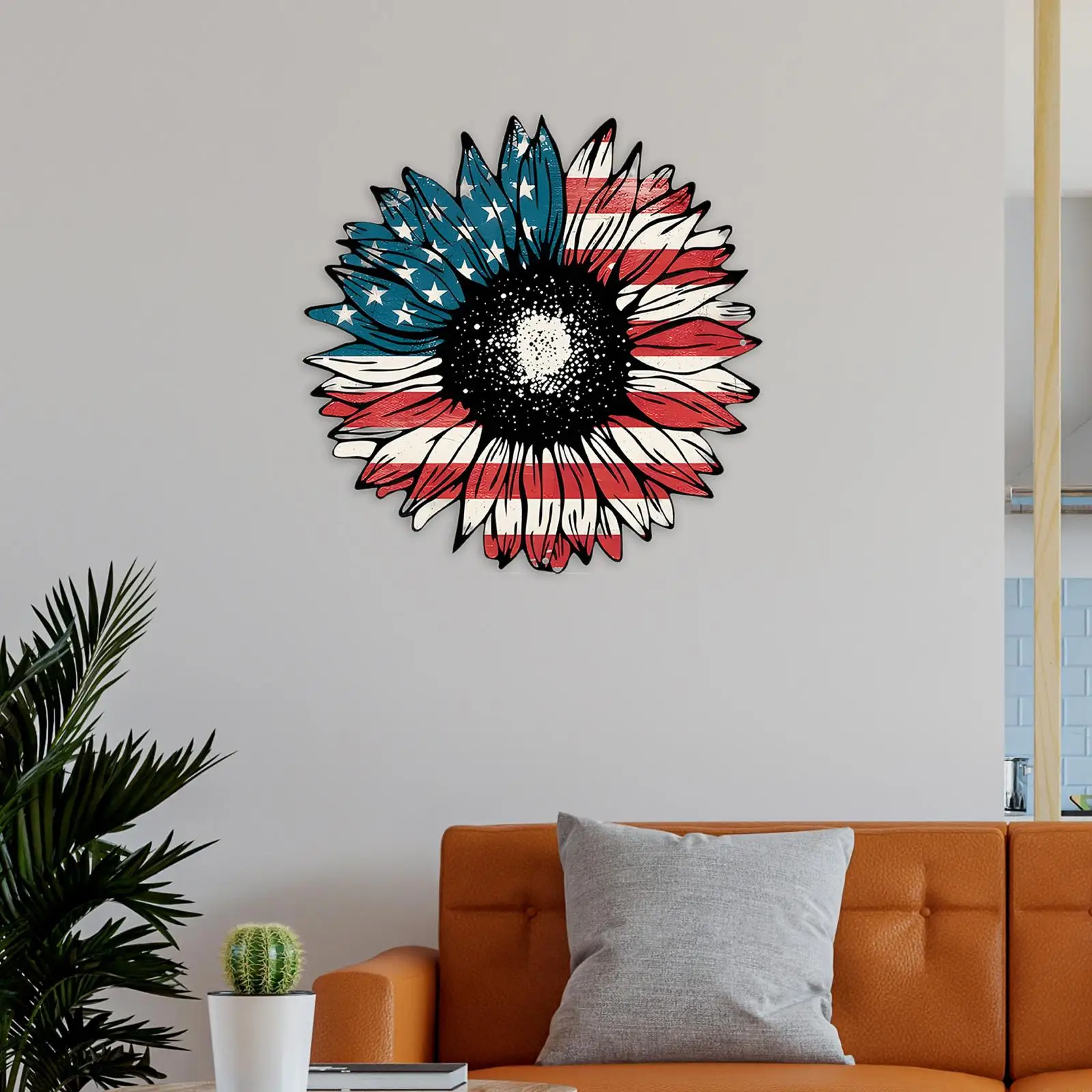 

Патриотические металлические настенные цветы, американский флаг для ванной комнаты, офиса, дома