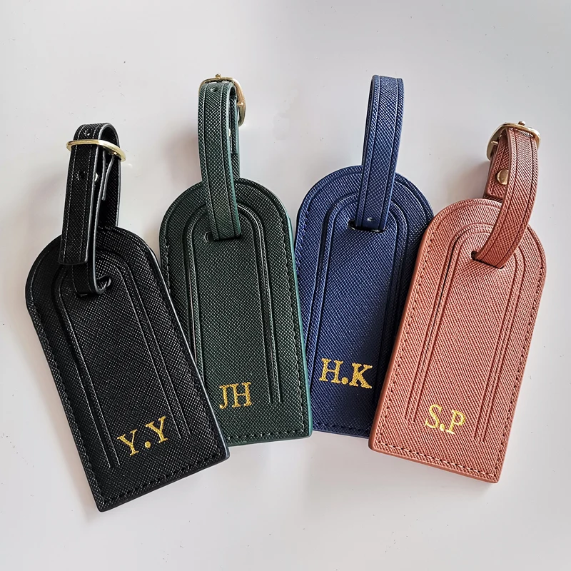 Saffiano Travel Duo: Minimalist Passport and Ticket Holder with Luggage Tag in Gift Box Set
