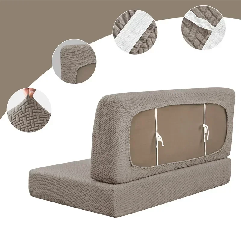 2 Teile/satz Jacquard RV Dinette Sofa Sitzkissen Abdeckungen Elastische Armlosen Couch Schonbezüge Booth RV Camper Auto Bank Rückenlehne Abdeckung – Detail 17