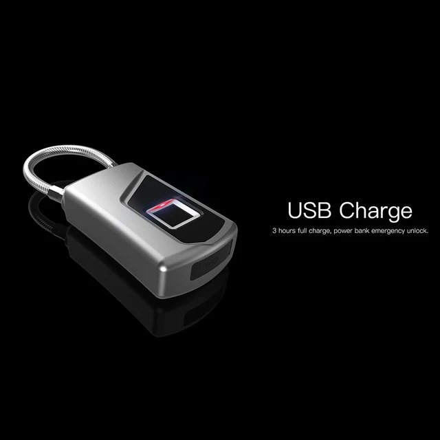Intelligent Fingerprint Lock Portable Drawer Safety Lock Keyless Waterproof USB Rechargeable for Door Suitcase Backpack 6