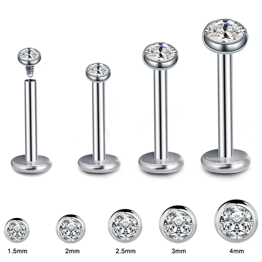

10Pcs 1.2x6/8/10mm 16G Stainless Steel Barbell Labret Piercing Lip Nose Ring Stud Conch Piercing Helix Cartilage Tragus Jewelry