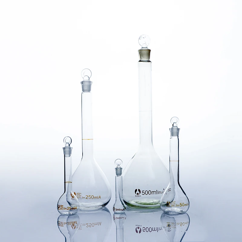 Lab Volumetric Flask Class A Borosilicate Glass Lab Clear Volumetric Flask Head Stopper 5/10/20/25/50/200/500/1000ml