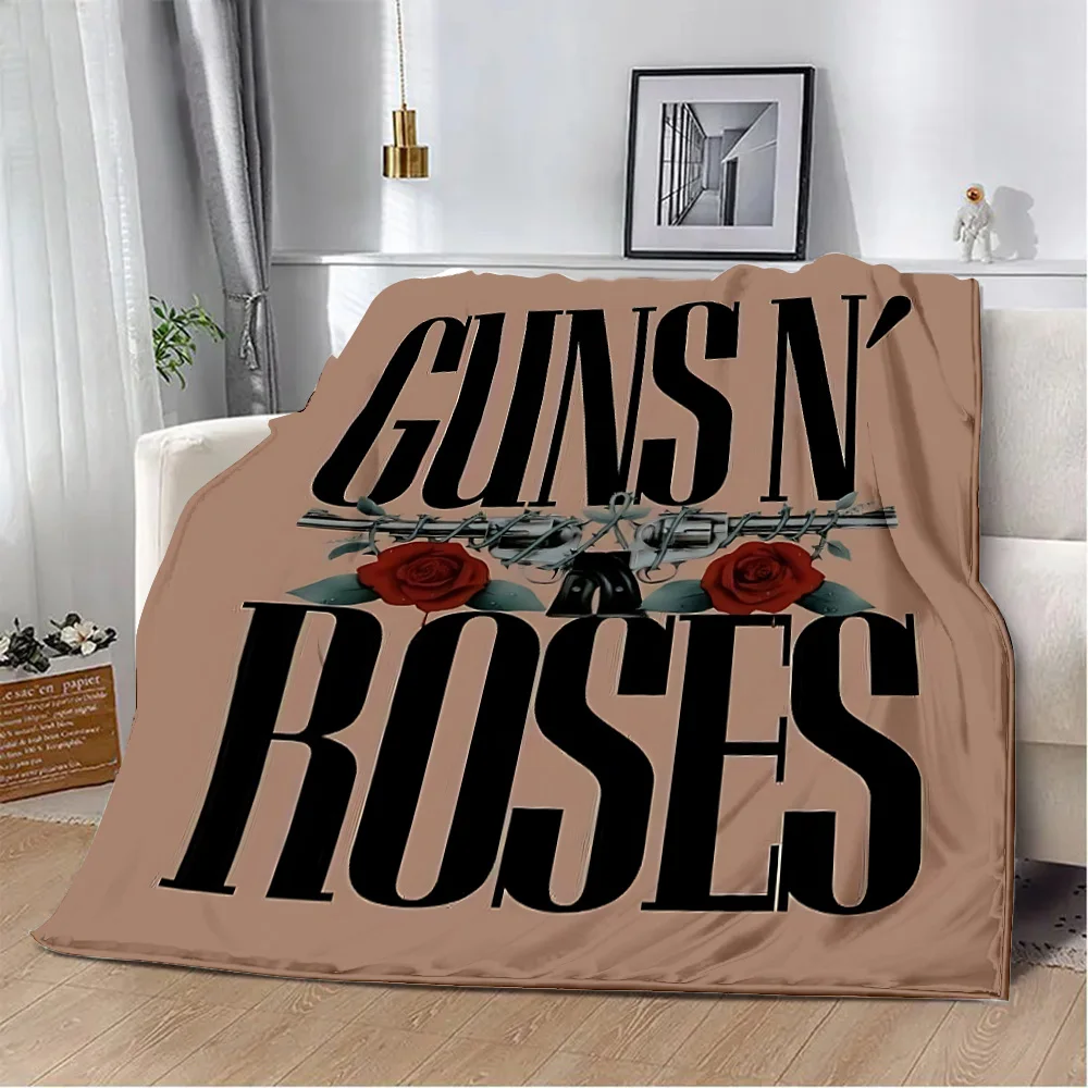 Hot Band G-Guns N Printed Blanket Picnic Blankets Warm Blanket Soft and Comfortable Blanket Home Travel R-Roses  Birthday 3
