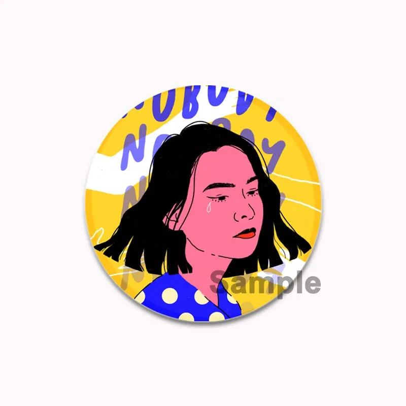 thumbnail image 1 of Broches redondos hechos a mano con broches a presión de Mitski Miyawaki, cantantes pop, para mochilas, ropa, accesorios, colección, insignias, sombreros, decoración, 1 of 5
