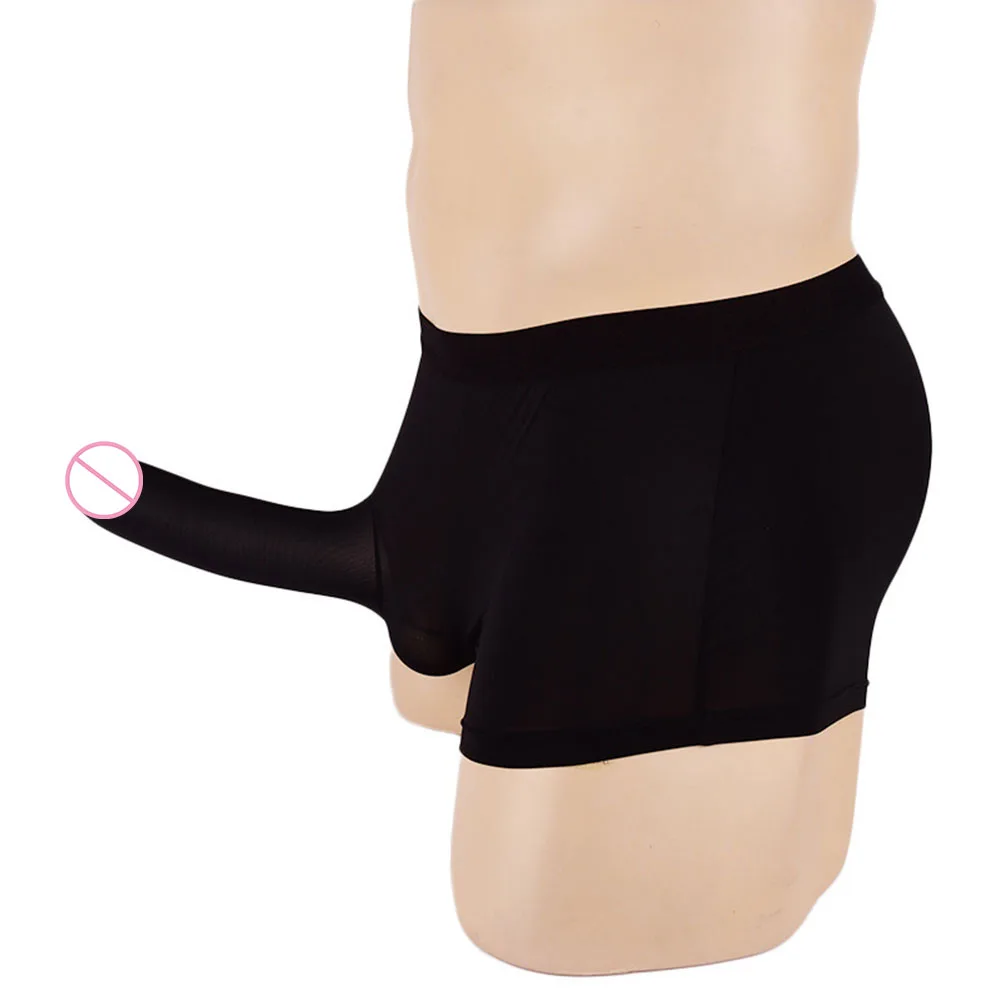 

Panties Men Underwear White 1 Pcs Black Boxer Brief Comfortable Free Size Ice Silk Lingerie Low Waist Nylon Pouch