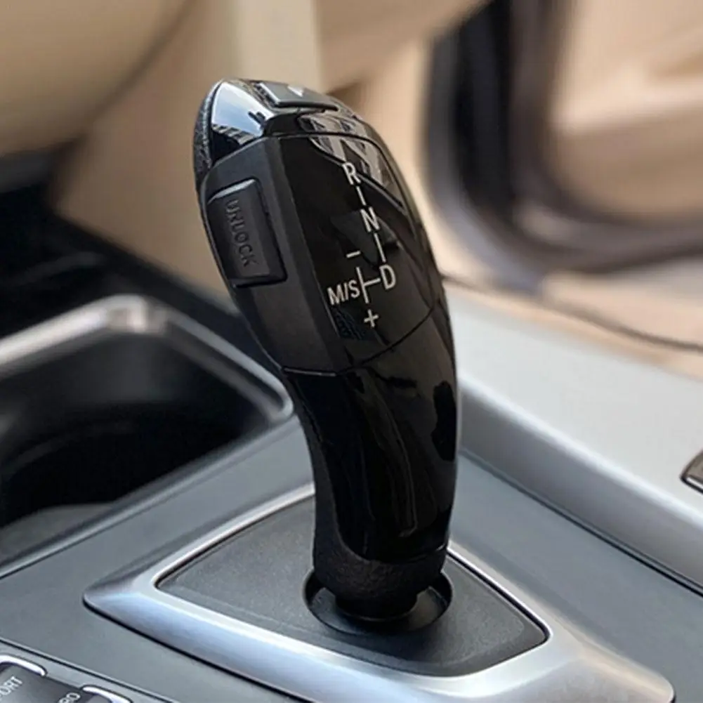 Carbon Fiber Style Gear Lever Handle Sleeve Replacement Cover Trim