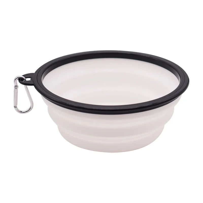 thumbnail image 1 of Pet Foldable Silicone Bowl Foldable Dog Food Bowl Outdoor Pet Travel Bowl with Hooks Portable Dog Food Container Feeding Device, 1 of 4