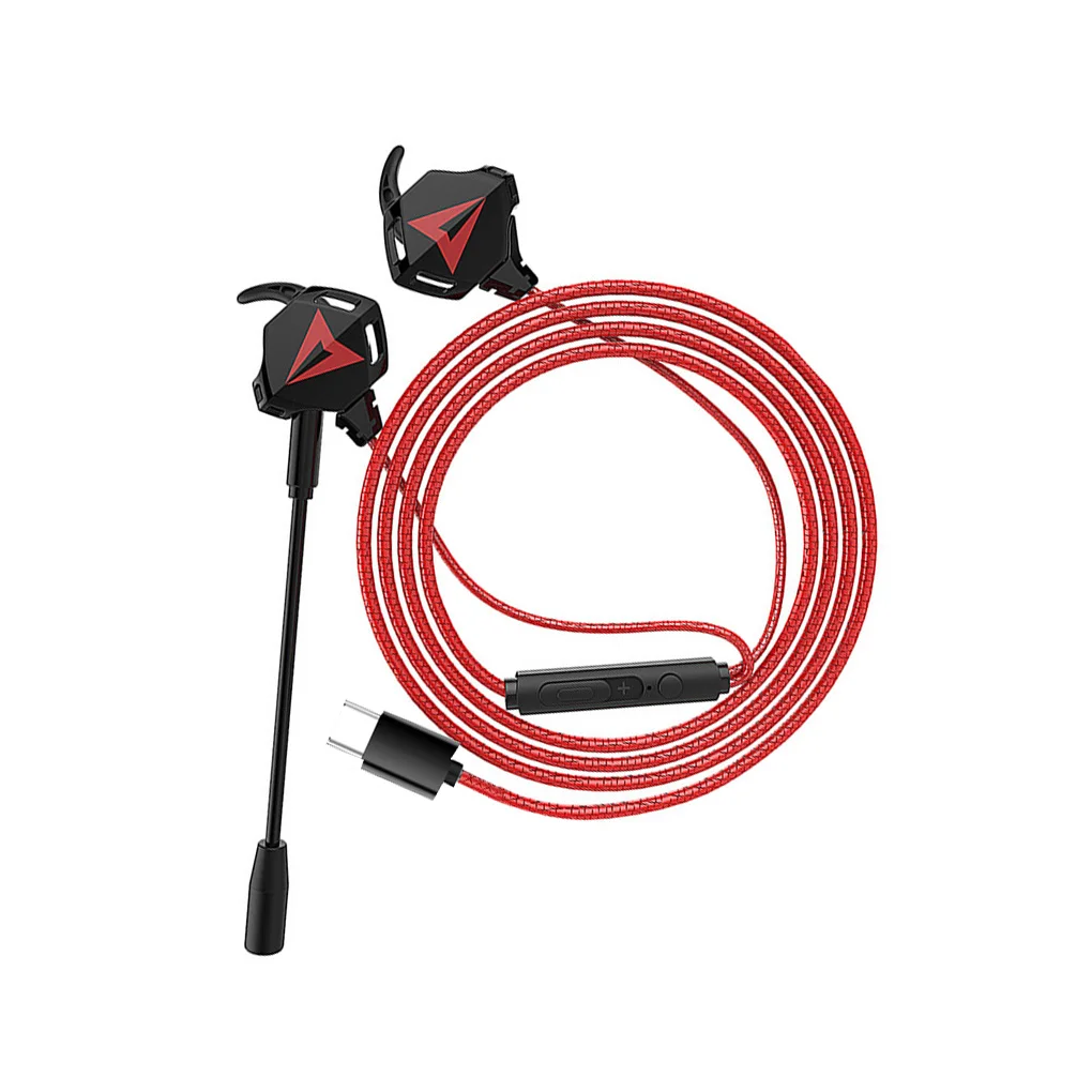 

Type-C G5 Gaming In-ear Headset Smartphone Wired Headphone Mobile Phone Earbuds Earphones Black Red