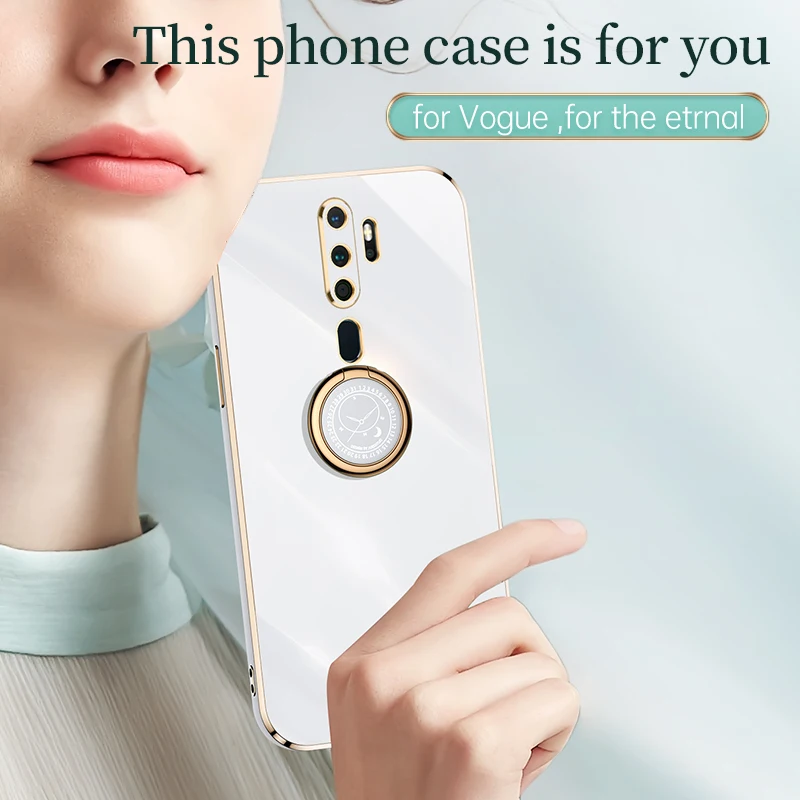 Luxurious Silicone Phone Case with Plating Ring Holder and Stand