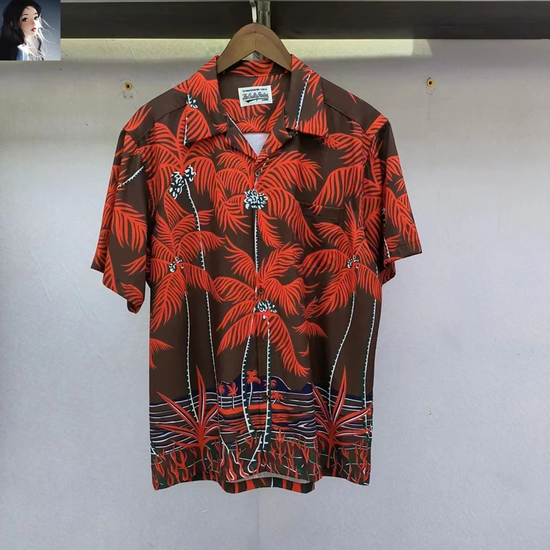 Palm Tree Print Wacko Maria High Quality Streetwear Short Sleeve Shirt Japan palm made in japan fuel pump for isuzu 4hk1 engine parts 8 97306044 8 8973060448