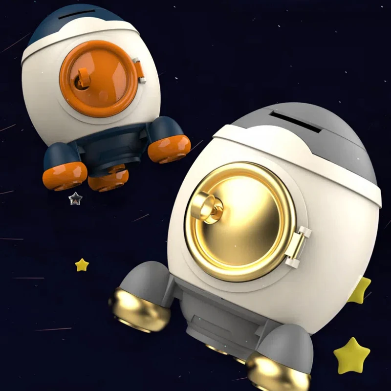 Rocket Shaped Money Box Kindergarten Children Accessible Financial Tool Boys Toy Holiday Durable Birthday Gift
