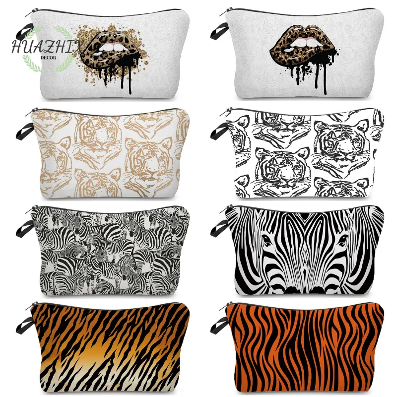 

Zebra Leopard Cosmetic Bags Fashion Digital Printing Women's Makeup Bag for Lady Travel Portable Toiletry Organizer Small Cases