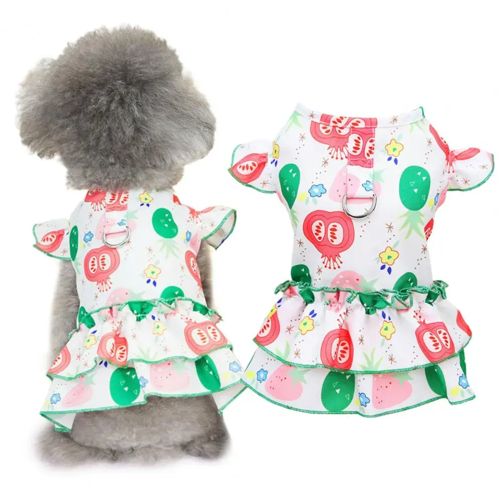 

Pet Dress Sweet Dog Pet Clothes Summer New Floral Flying Sleeve Pet Dog Puppy Clothes 강아지 apparel ropa para perros