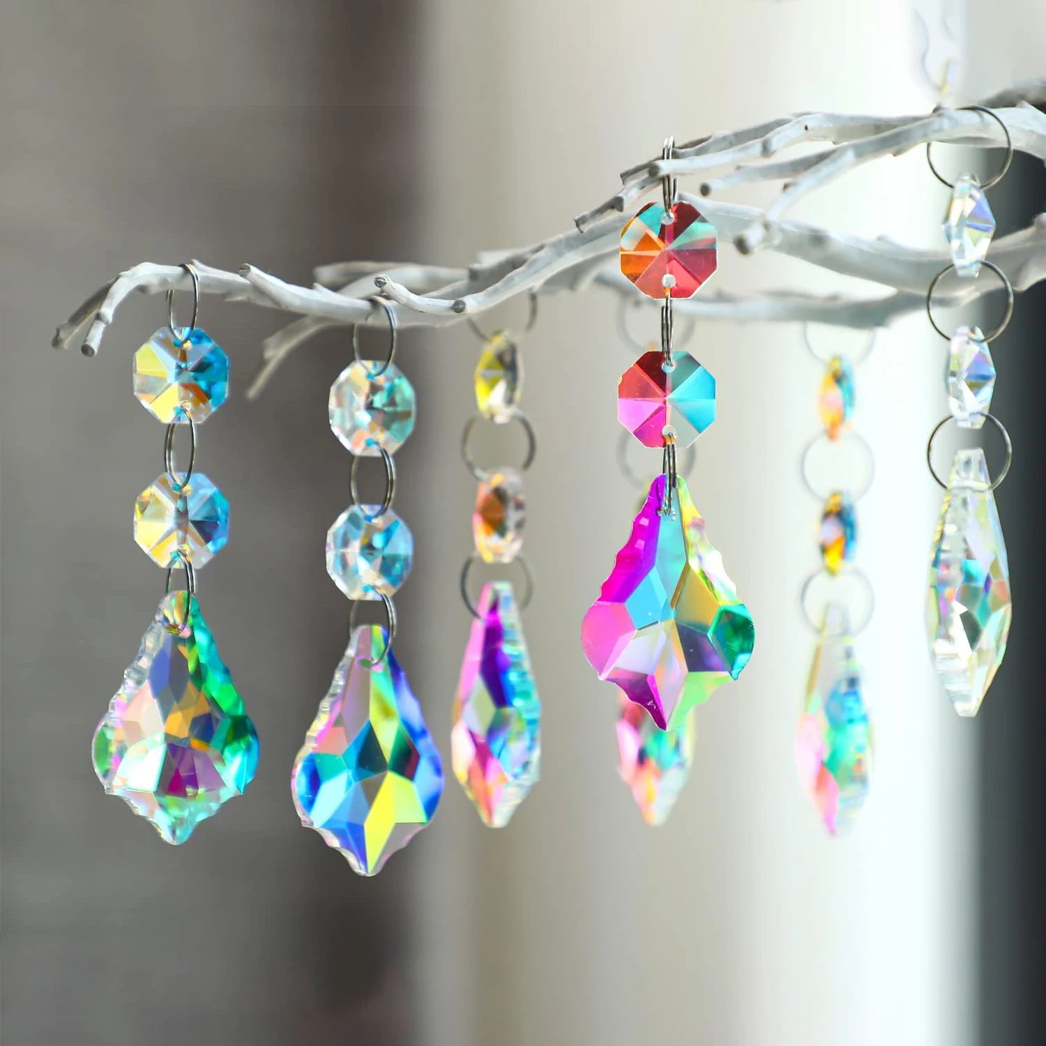Crystals Wind Chime Prism Sun Catchers Handmade Jewellery Garden Hanging Pendant Rainbow Suncatcher Ornament Garden Decor 3