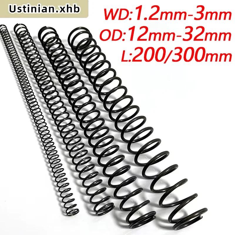 Compression springs wire diameter 1.2-3.0mm spring steel spiral coil rotor compression spring outer diameter 12-32mm length 200/300mm customizable