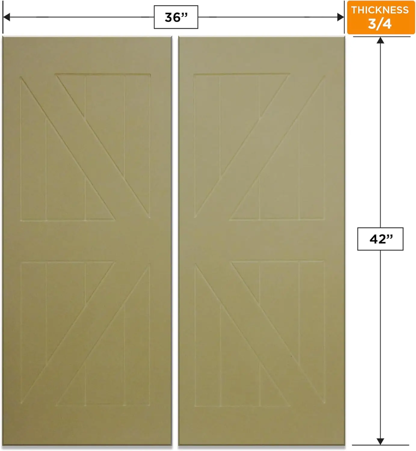 Unprimed Barn Doors, 3/4" Thick Saloon Door Swing,Unfinished Solid Door with Strong Joints, Pre-Sanded Wood Door, (36"x42")